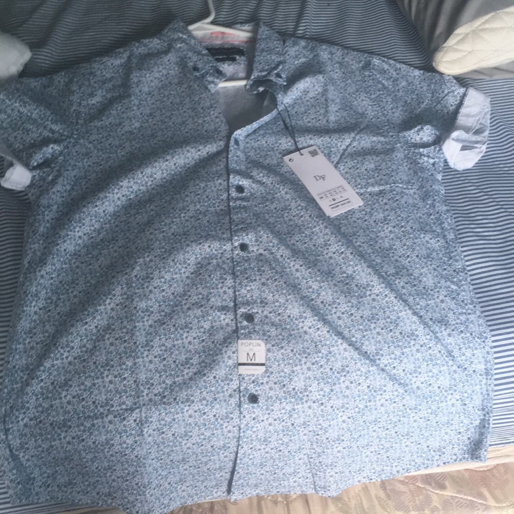 Denim & flower slim fit S/S